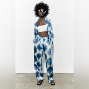 Satin Effect Printed Pants